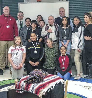 Ouimette with the Native American Music Award Winners