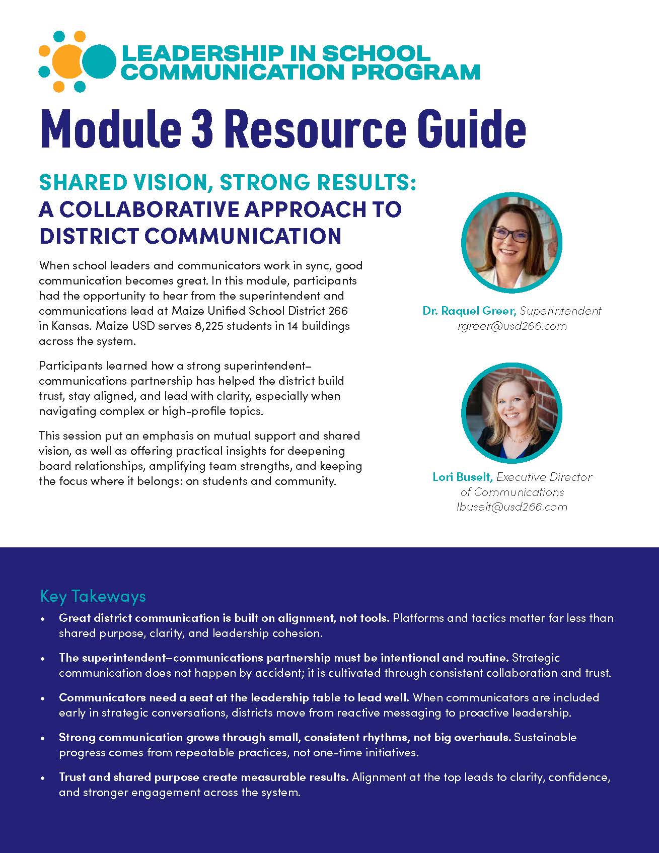 Shared Vision, Strong Results: A Collaborative Approach To District ...
