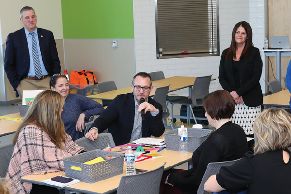 Meeting participants at a table