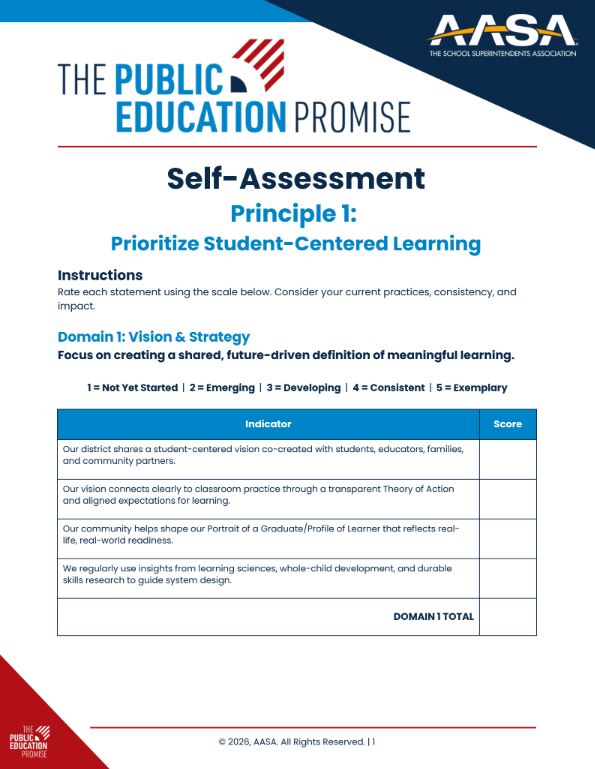 Self Assessment: Prioritize Student-Centered Learning
