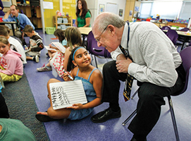 Sheldon Berman with students