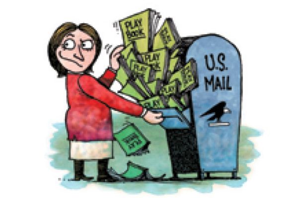 cartoon stuffing mailbox