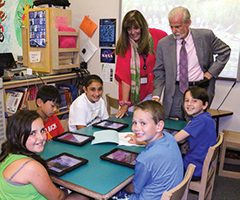 William H. Johnson with Viri Pettersen and students