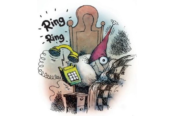 Cartoon of a phone ringing late at night