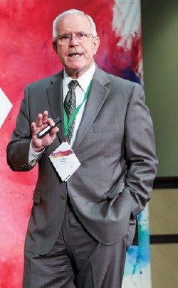 J Alvin Wilbanks speaks to a crowd