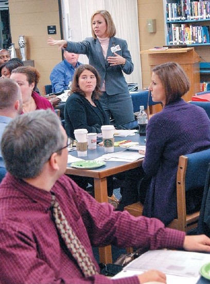 Tricia McManus teaches to a room of colleagues