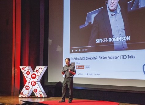 David Miyashiro giving a TED Talk