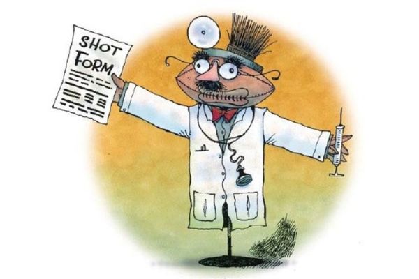 Cartoon depicting fake doctor