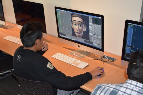 Student Working on Animation Project