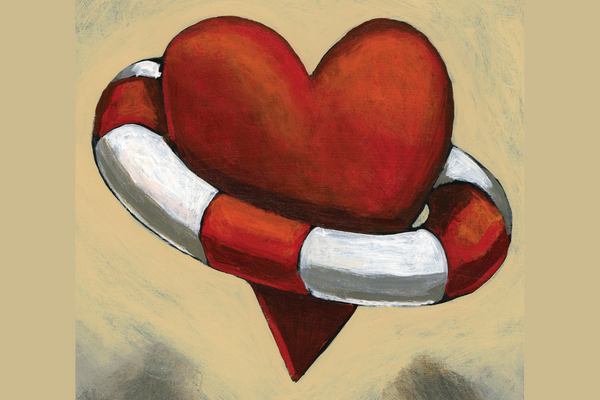 Heart with life preserver