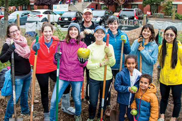 Participants at Green Apple Day of Service