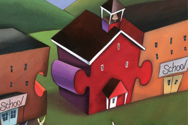 Illustration of schools as puzzle pieces
