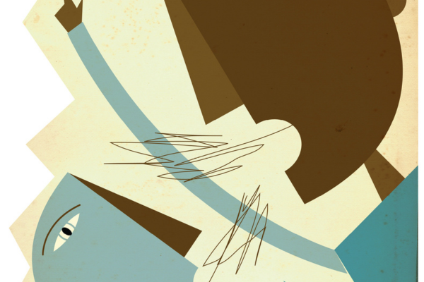 Illustration of someone yelling at another person