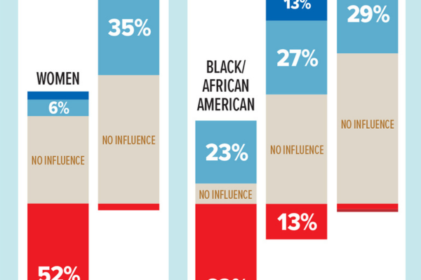 bar graph showing percentages for gender and race statistics