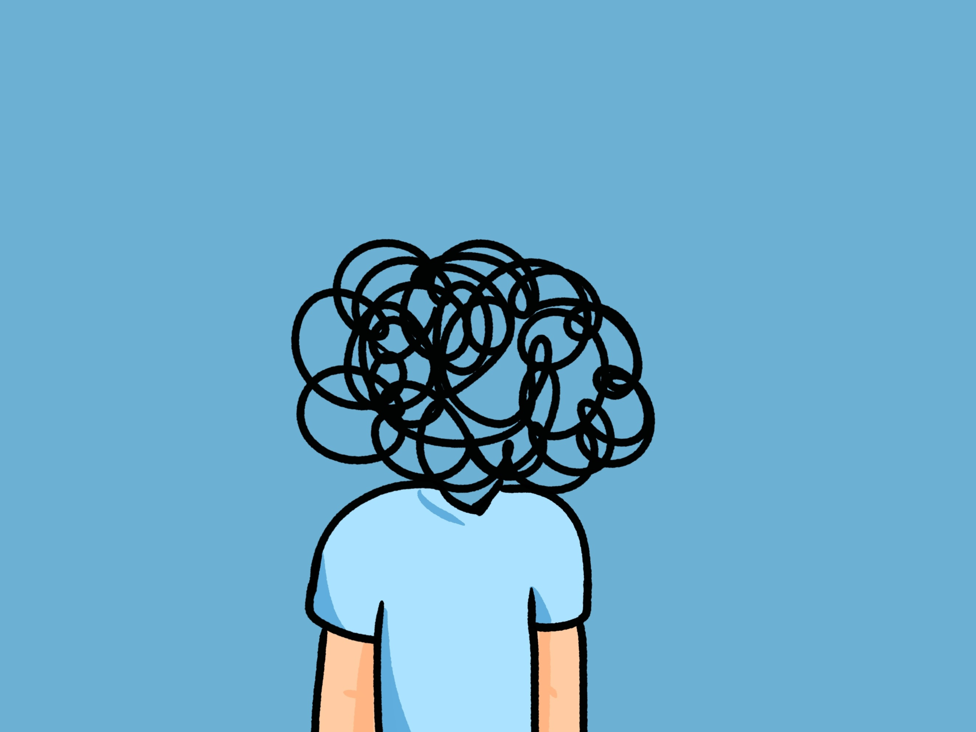 illustration of person with scribble as head