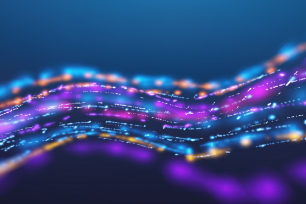 AI swirls of blue, purple and yellow.