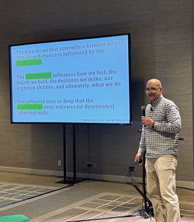 Devin Hughes presenting on human connection