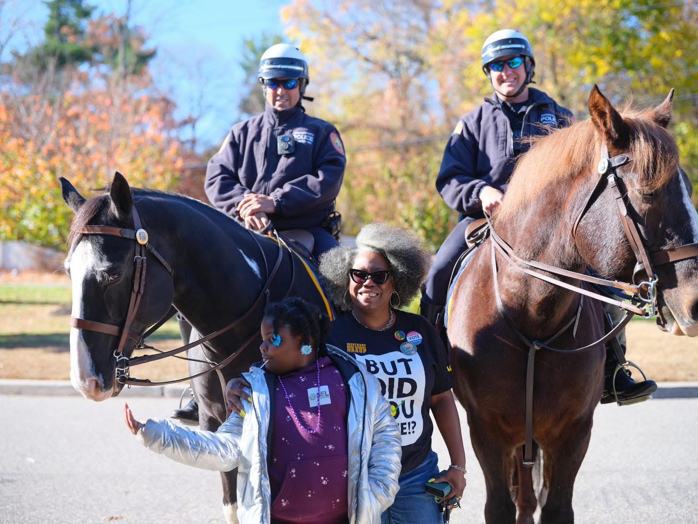 Westbury Mounted police with community members