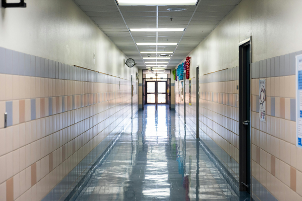 Hallway inside a school building