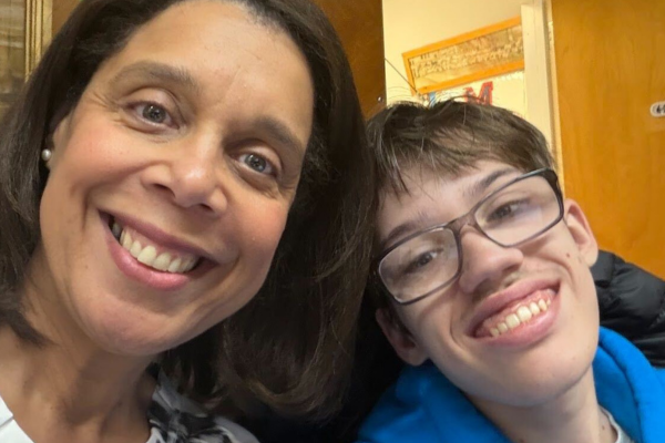 Superintendent Michelle Osterhoudt with student contributor, Max Pascarella