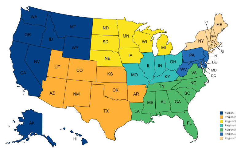 AASA Region Map