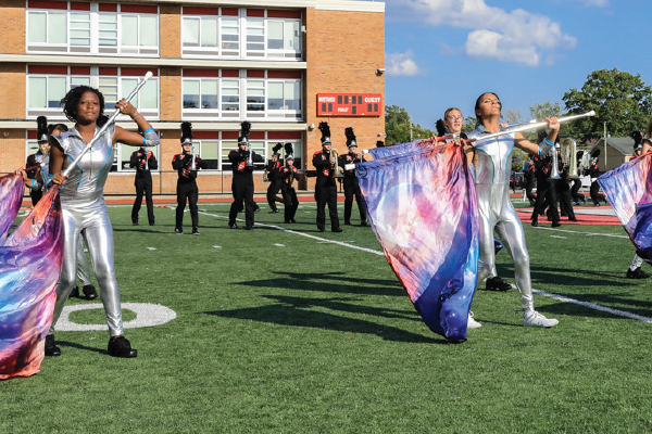 Cheerleaders at Mineola Public Schools