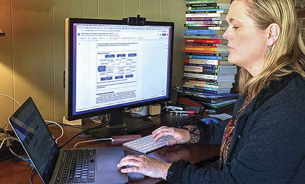 Woman working on computer